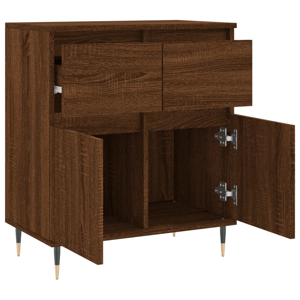 Credenza Rovere Marrone 60x35x70 cm in Legno Multistrato - homemem39