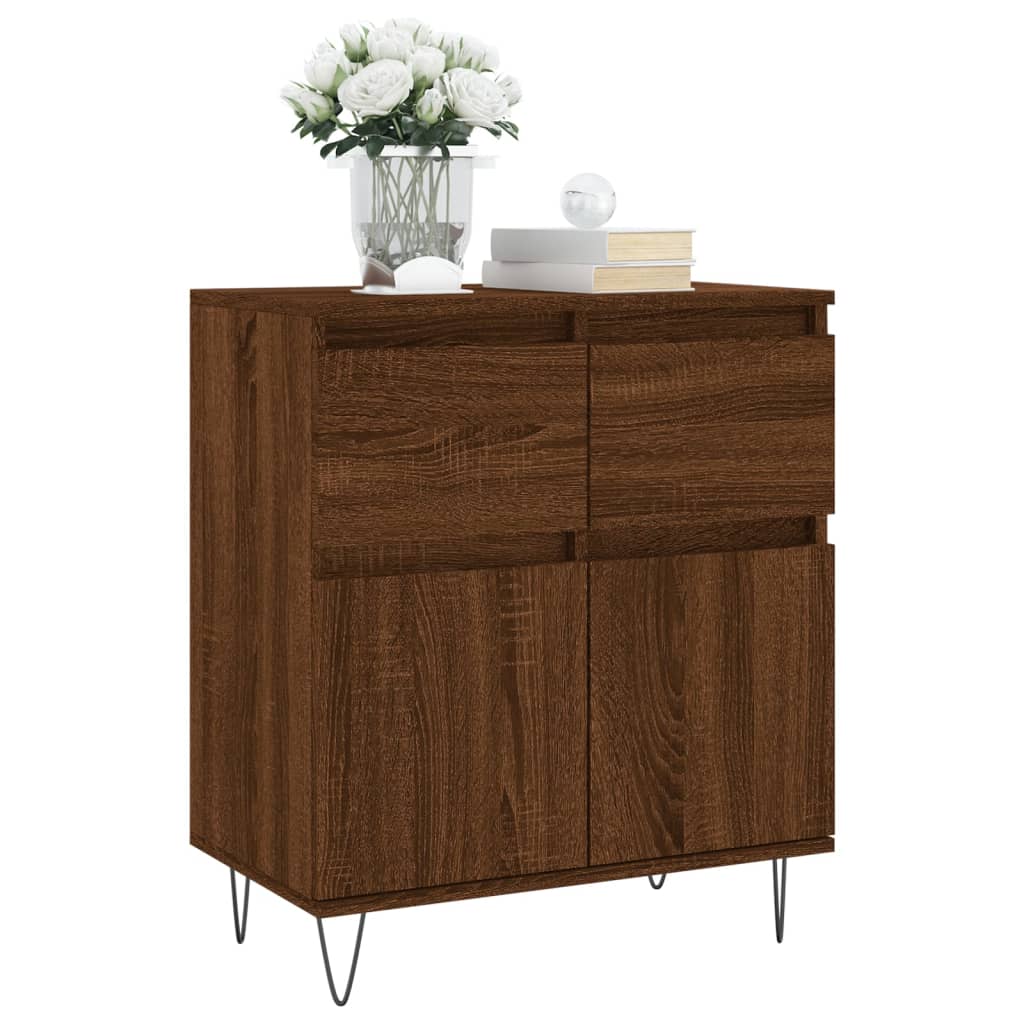 Credenza Rovere Marrone 60x35x70 cm in Legno Multistrato - homemem39