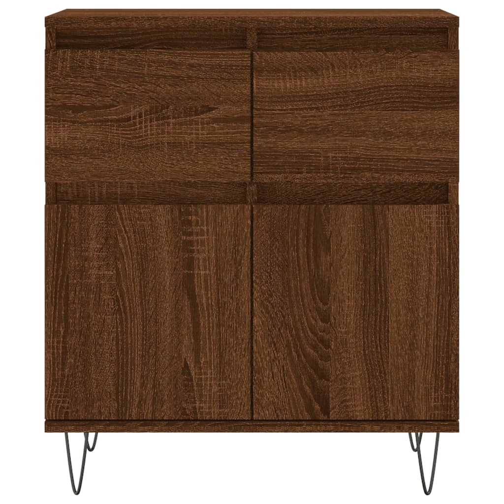 Credenza Rovere Marrone 60x35x70 cm in Legno Multistrato - homemem39