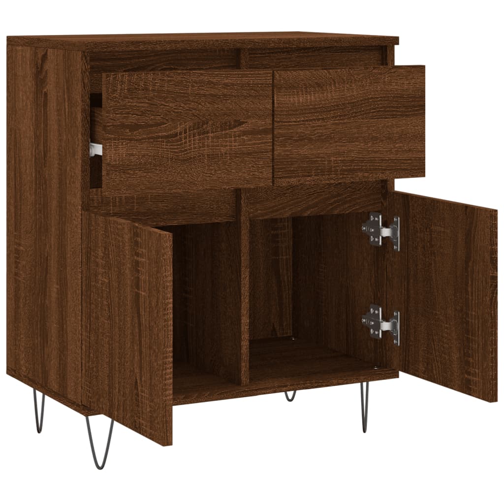 Credenza Rovere Marrone 60x35x70 cm in Legno Multistrato - homemem39