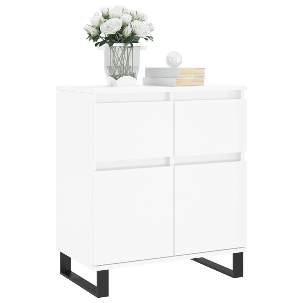 Credenza Bianco Lucido 60x35x70 cm in Legno Multistrato - homemem39