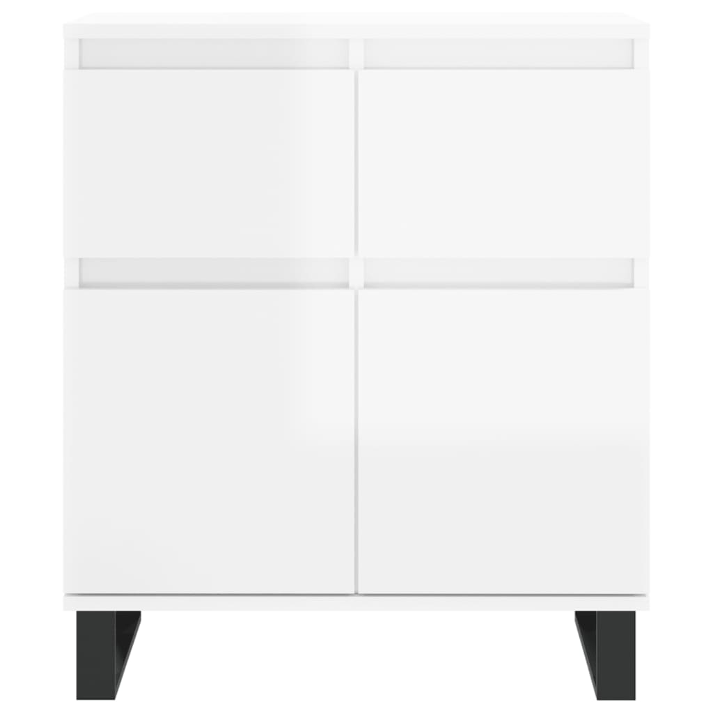 Credenza Bianco Lucido 60x35x70 cm in Legno Multistrato - homemem39