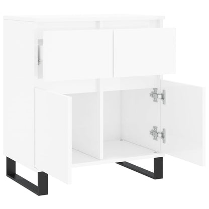 Credenza Bianco Lucido 60x35x70 cm in Legno Multistrato - homemem39