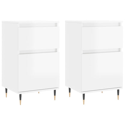 Credenze 2 pz Bianco Lucido 40x35x70 cm in Legno Multistrato - homemem39