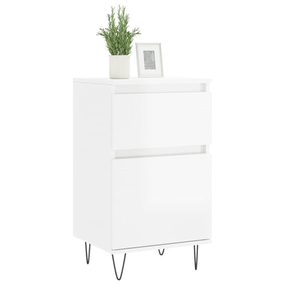 Credenza Bianco Lucido 40x35x70 cm in Legno Multistrato - homemem39