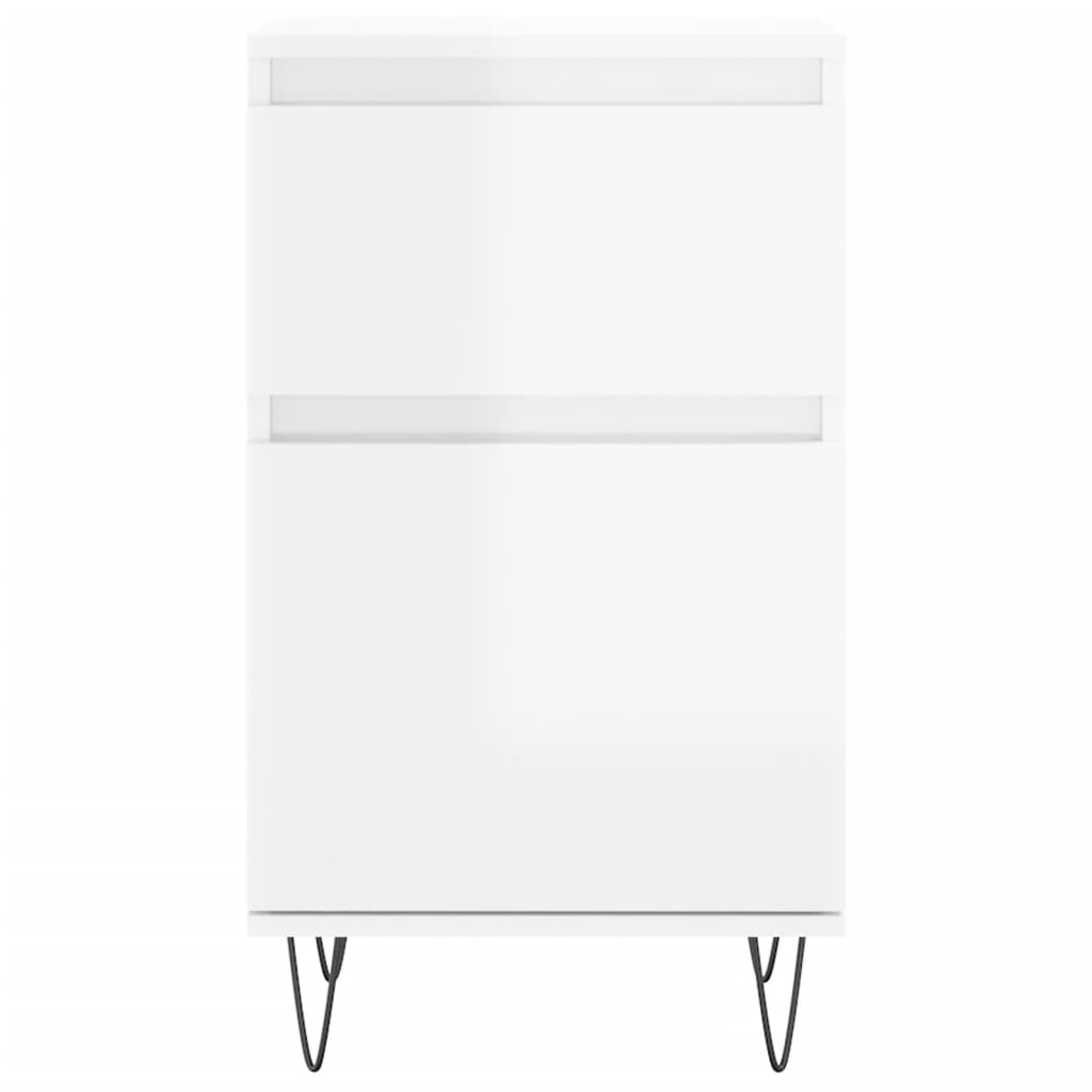 Credenza Bianco Lucido 40x35x70 cm in Legno Multistrato - homemem39