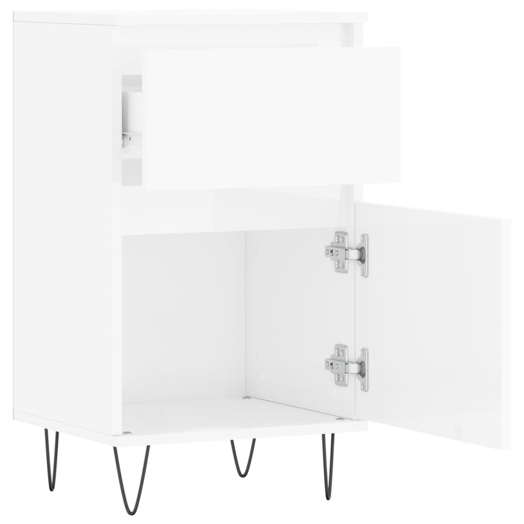 Credenza Bianco Lucido 40x35x70 cm in Legno Multistrato - homemem39