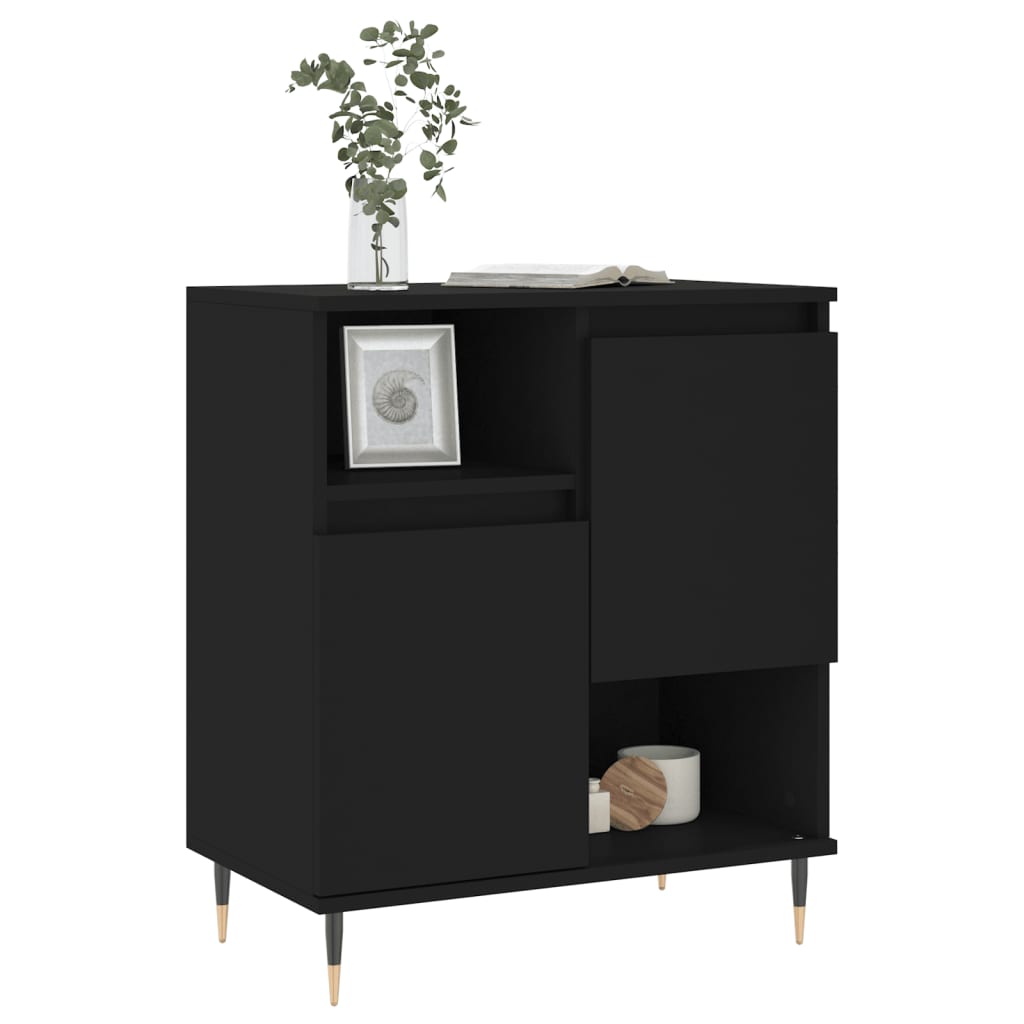 Credenza Nero 60x35x70 cm in Legno Multistrato - homemem39