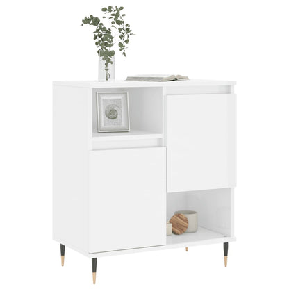 Credenza Bianco Lucido 60x35x70 cm in Legno Multistrato - homemem39