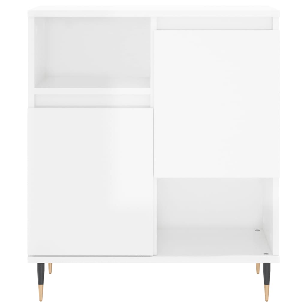 Credenza Bianco Lucido 60x35x70 cm in Legno Multistrato - homemem39