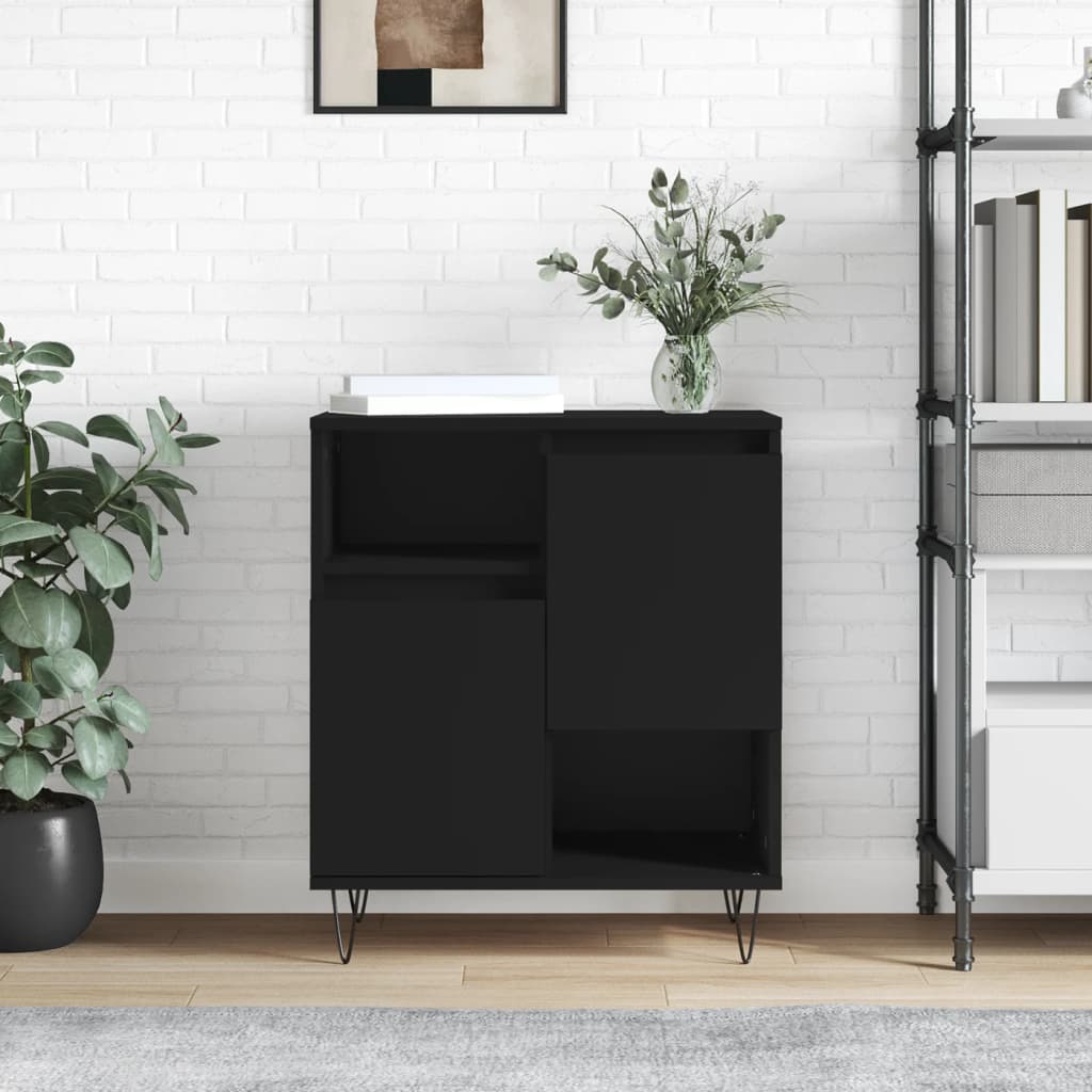 Credenza Nero 60x35x70 cm in Legno Multistrato - homemem39