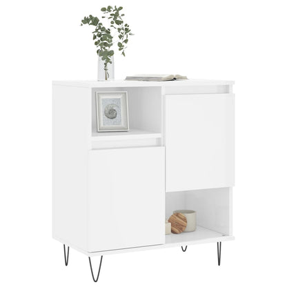 Credenza Bianco Lucido 60x35x70 cm in Legno Multistrato - homemem39