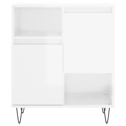 Credenza Bianco Lucido 60x35x70 cm in Legno Multistrato - homemem39