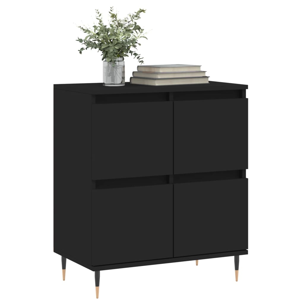 Credenza Nero 60x35x70 cm in Legno Multistrato - homemem39