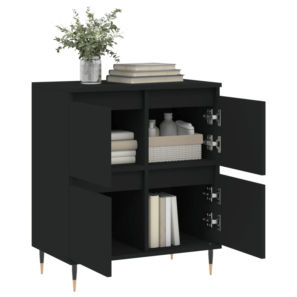 Credenza Nero 60x35x70 cm in Legno Multistrato - homemem39