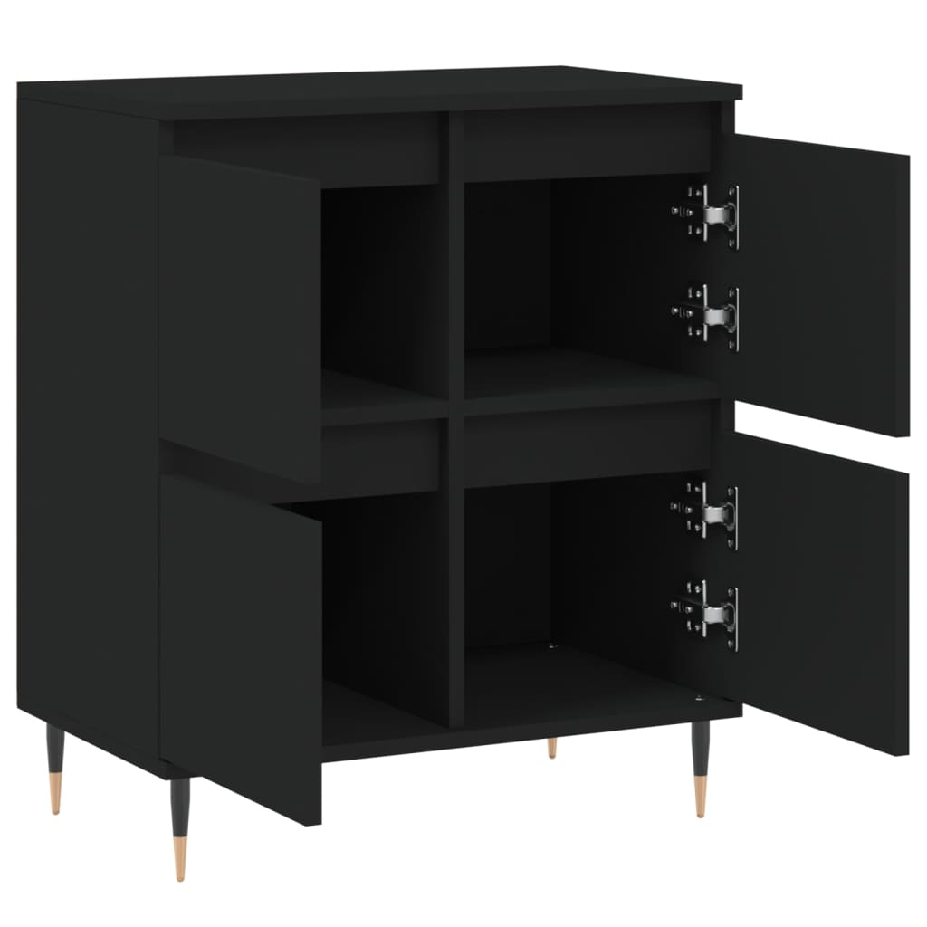 Credenza Nero 60x35x70 cm in Legno Multistrato - homemem39