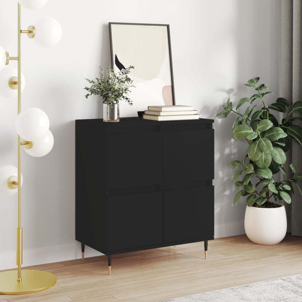 Credenza Nero 60x35x70 cm in Legno Multistrato - homemem39