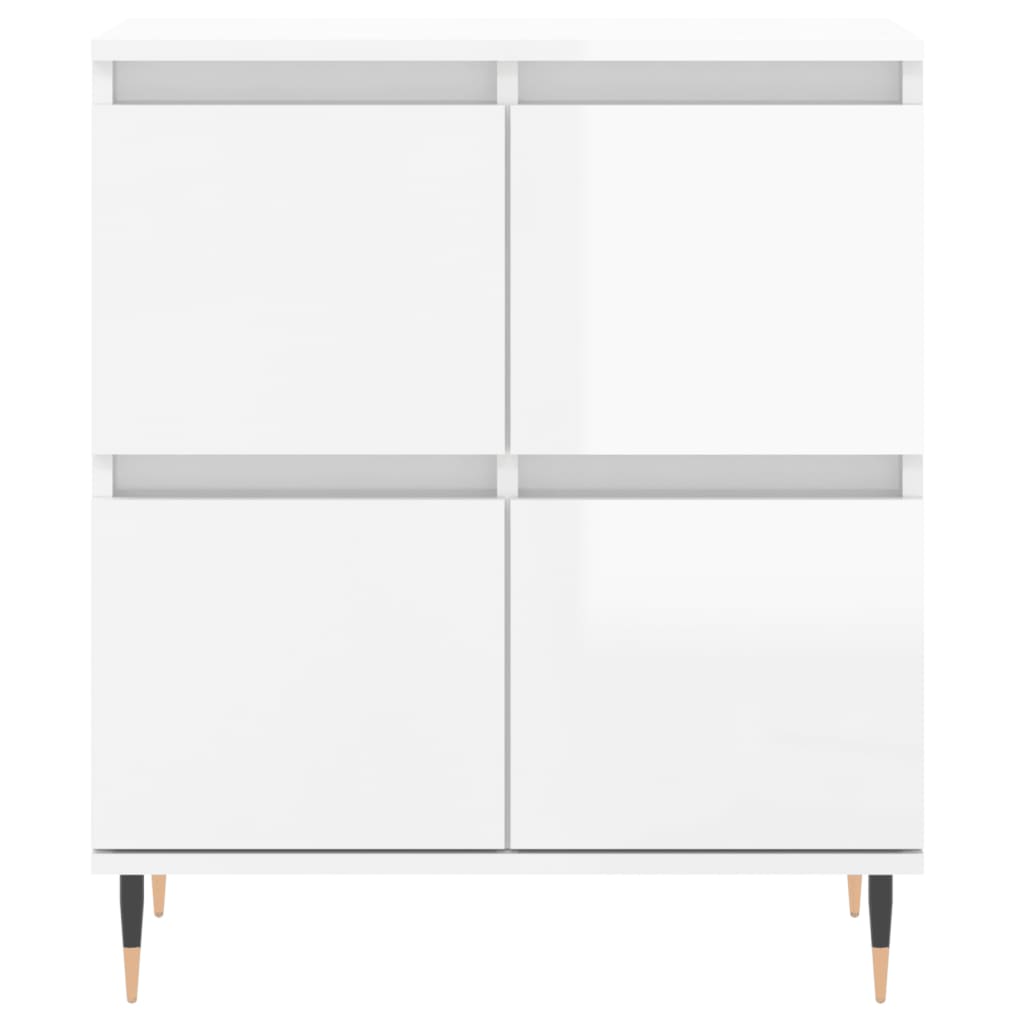 Credenza Bianco Lucido 60x35x70 cm in Legno Multistrato - homemem39