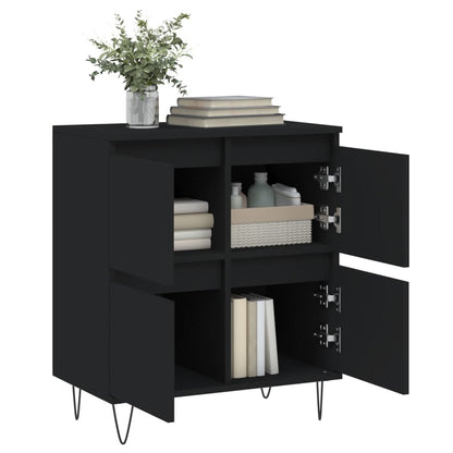 Credenza Nero 60x35x70 cm in Legno Multistrato - homemem39