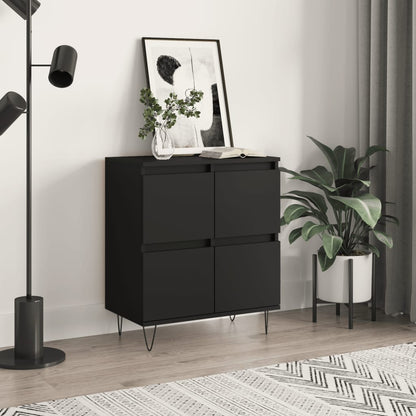 Credenza Nero 60x35x70 cm in Legno Multistrato - homemem39