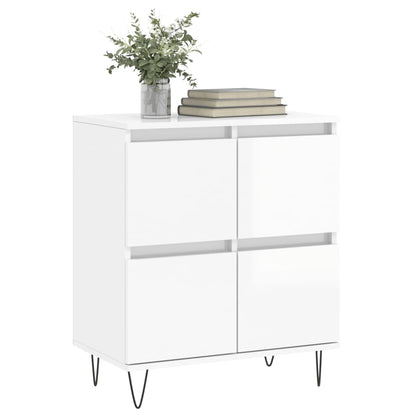 Credenza Bianco Lucido 60x35x70 cm in Legno Multistrato - homemem39