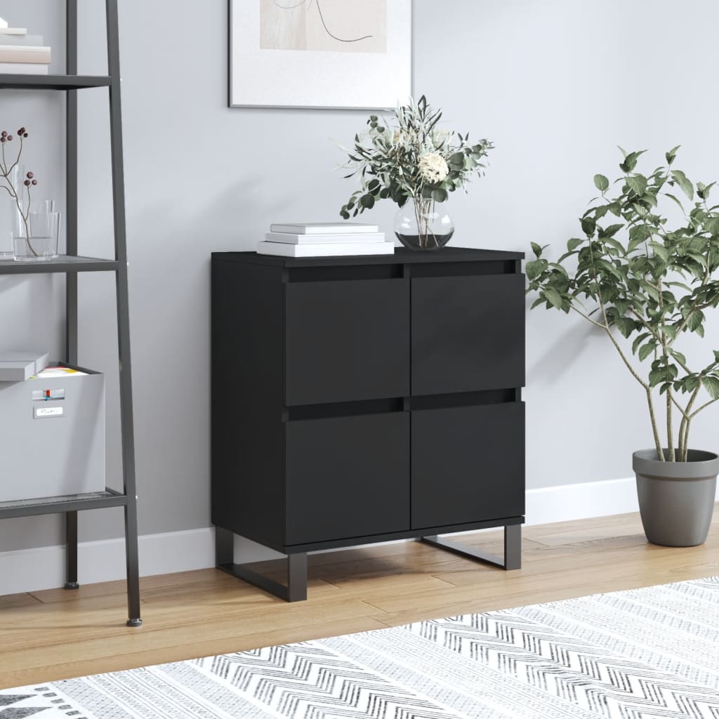 Credenza Nero 60x35x70 cm in Legno Multistrato - homemem39