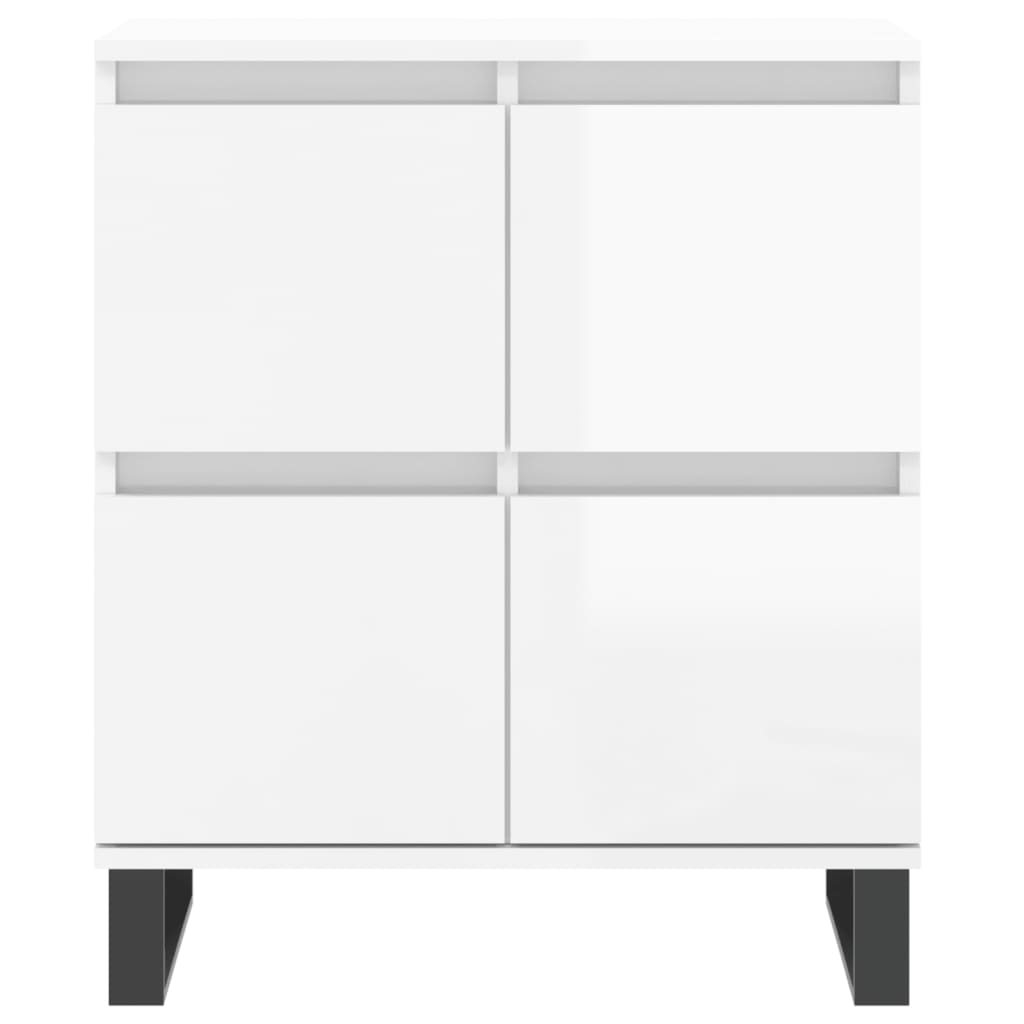 Credenza Bianco Lucido 60x35x70 cm in Legno Multistrato - homemem39