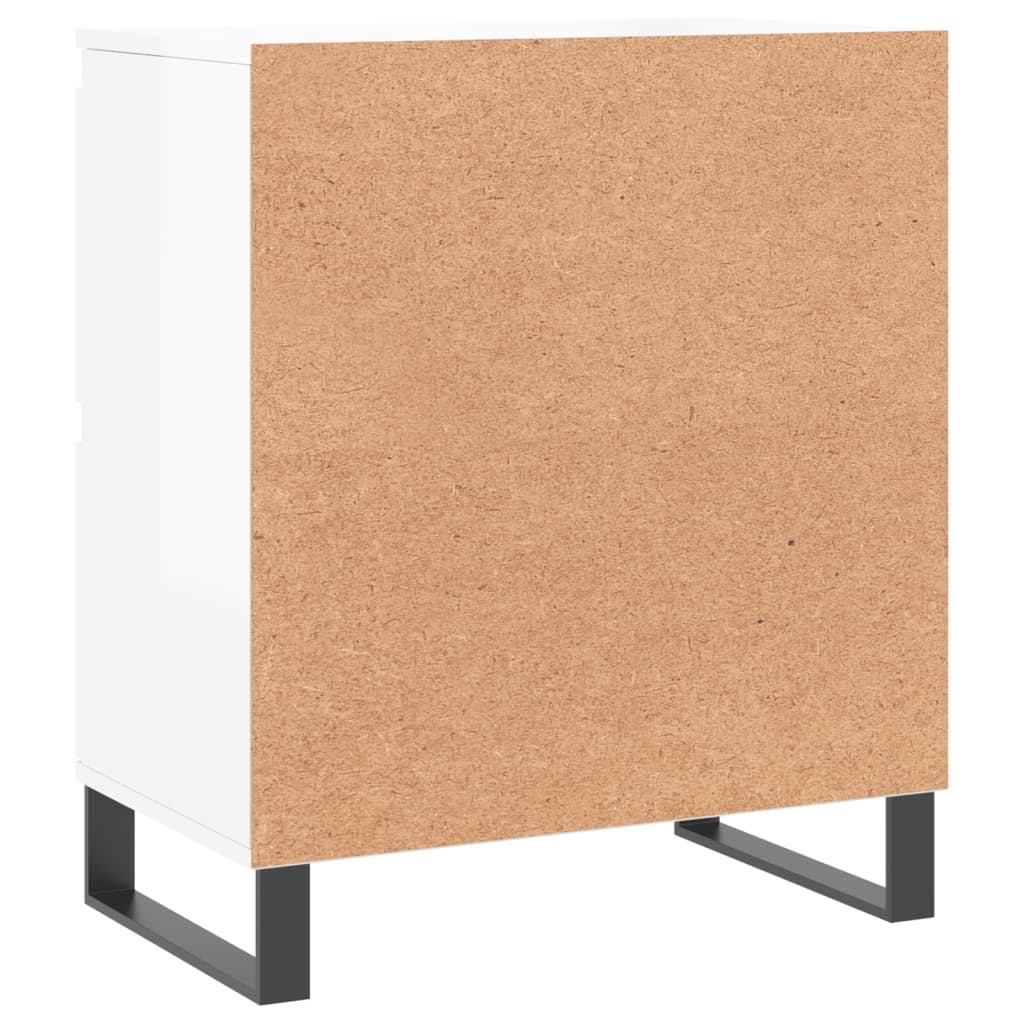 Credenza Bianco Lucido 60x35x70 cm in Legno Multistrato - homemem39