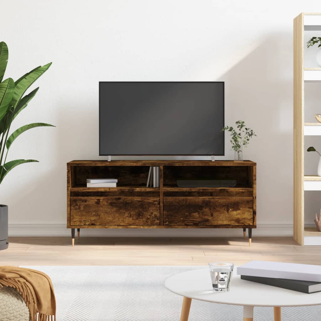 Mobile TV Rovere Fumo 100x34,5x44,5 cm in Legno Multistrato - homemem39