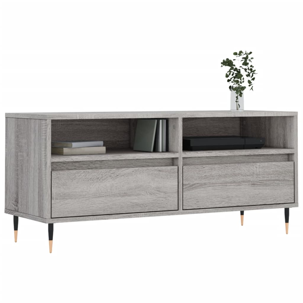 Mobile Porta TV Grigio Sonoma 100x34,5x44,5cm Legno Multistrato - homemem39