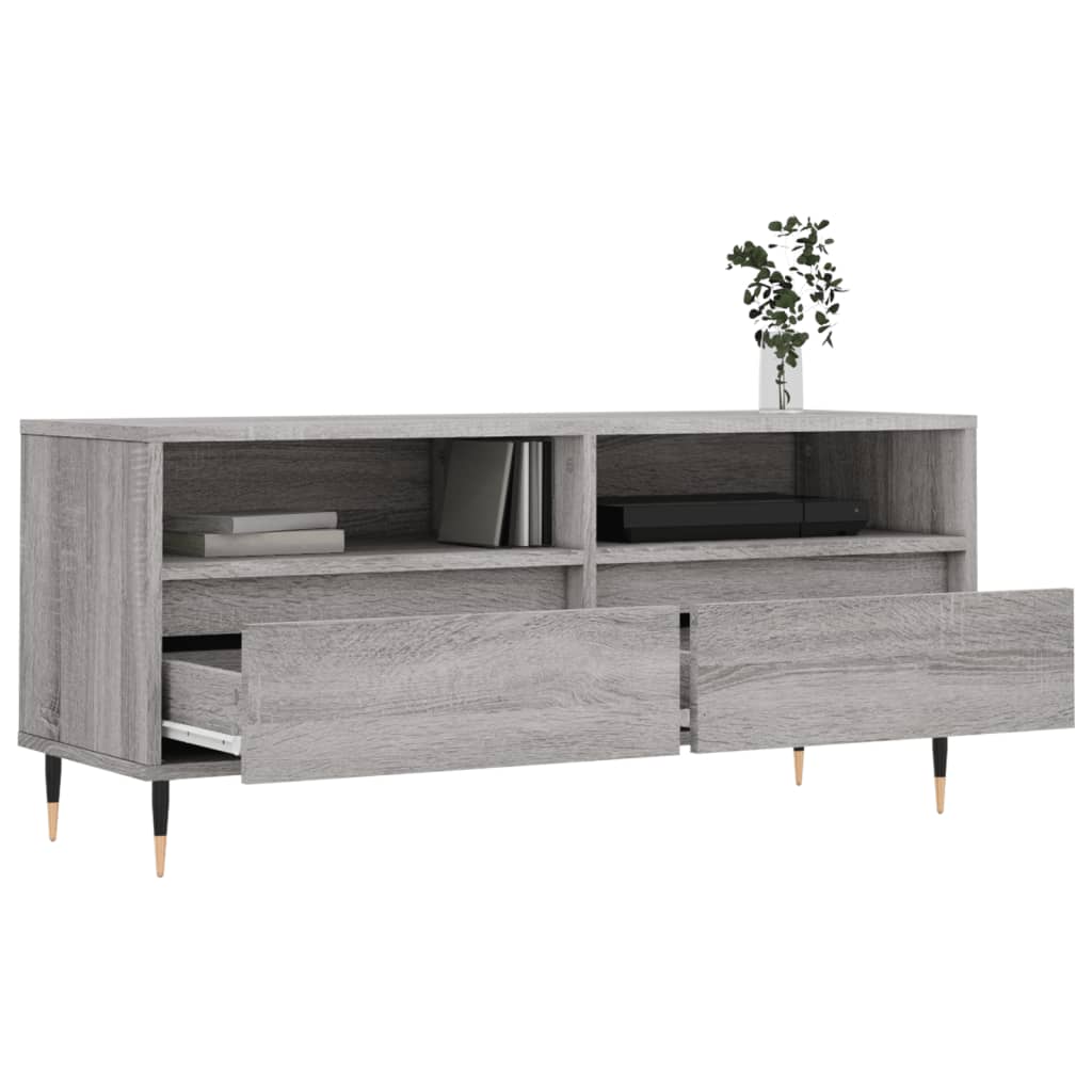 Mobile Porta TV Grigio Sonoma 100x34,5x44,5cm Legno Multistrato - homemem39