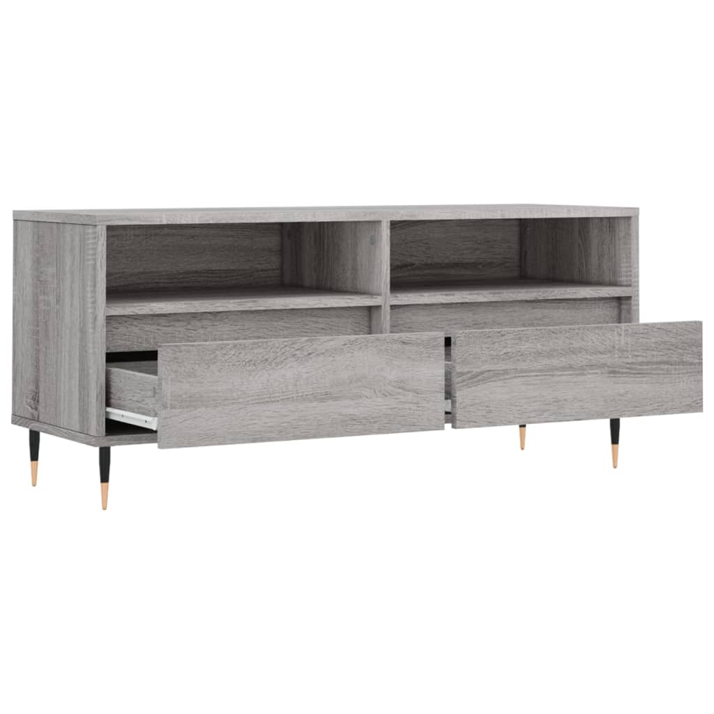 Mobile Porta TV Grigio Sonoma 100x34,5x44,5cm Legno Multistrato - homemem39