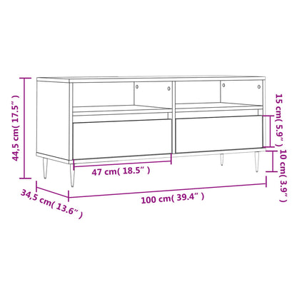 Mobile Porta TV Grigio Sonoma 100x34,5x44,5cm Legno Multistrato - homemem39