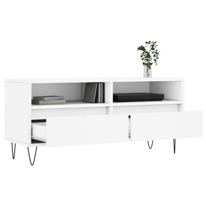 Mobile Porta TV Bianco 100x34,5x44,5 cm in Legno Multistrato - homemem39