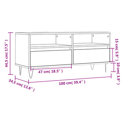 Mobile Porta TV Bianco 100x34,5x44,5 cm in Legno Multistrato - homemem39