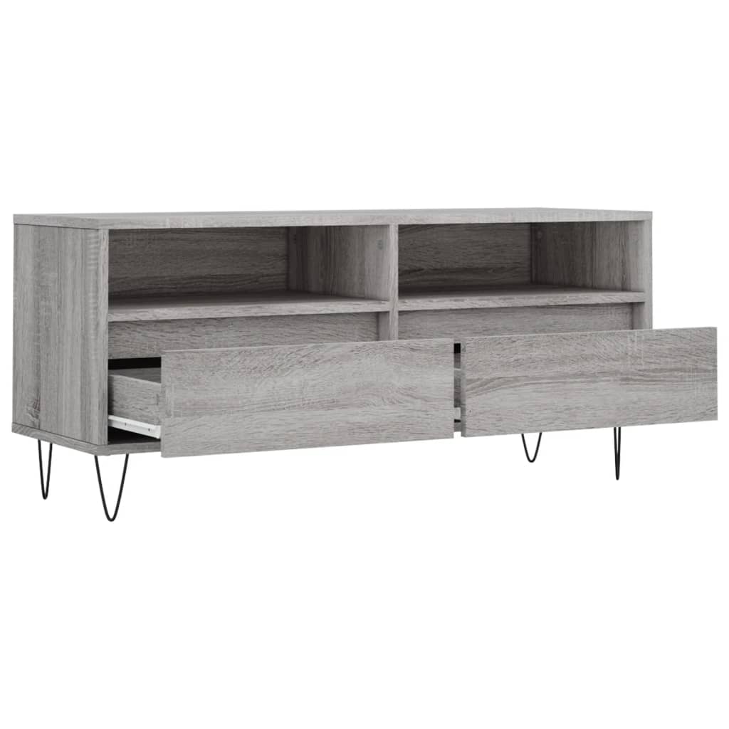 Mobile Porta TV Grigio Sonoma 100x34,5x44,5cm Legno Multistrato - homemem39