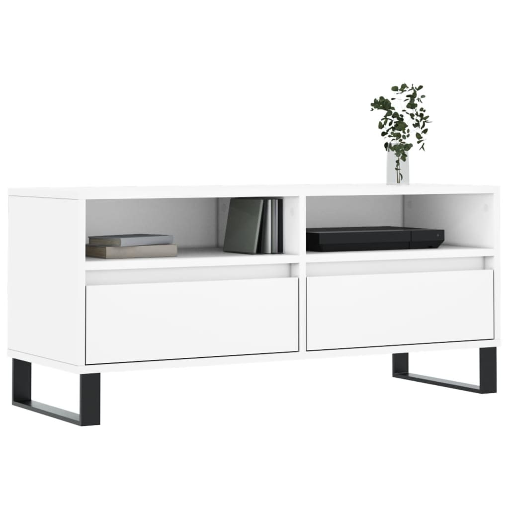 Mobile Porta TV Bianco 100x34,5x44,5 cm in Legno Multistrato - homemem39