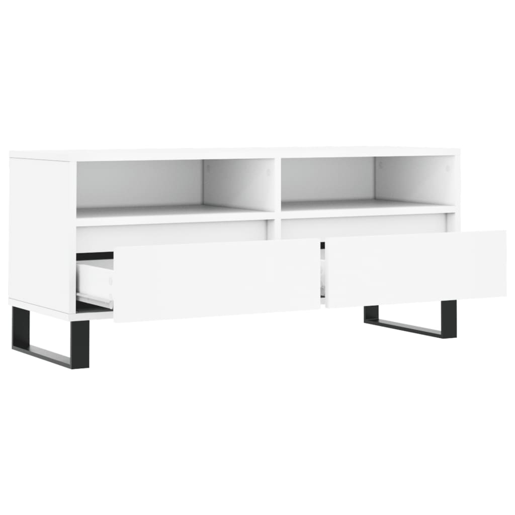 Mobile Porta TV Bianco 100x34,5x44,5 cm in Legno Multistrato - homemem39