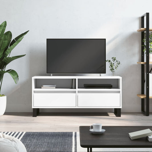 Mobile Porta TV Bianco 100x34,5x44,5 cm in Legno Multistrato - homemem39