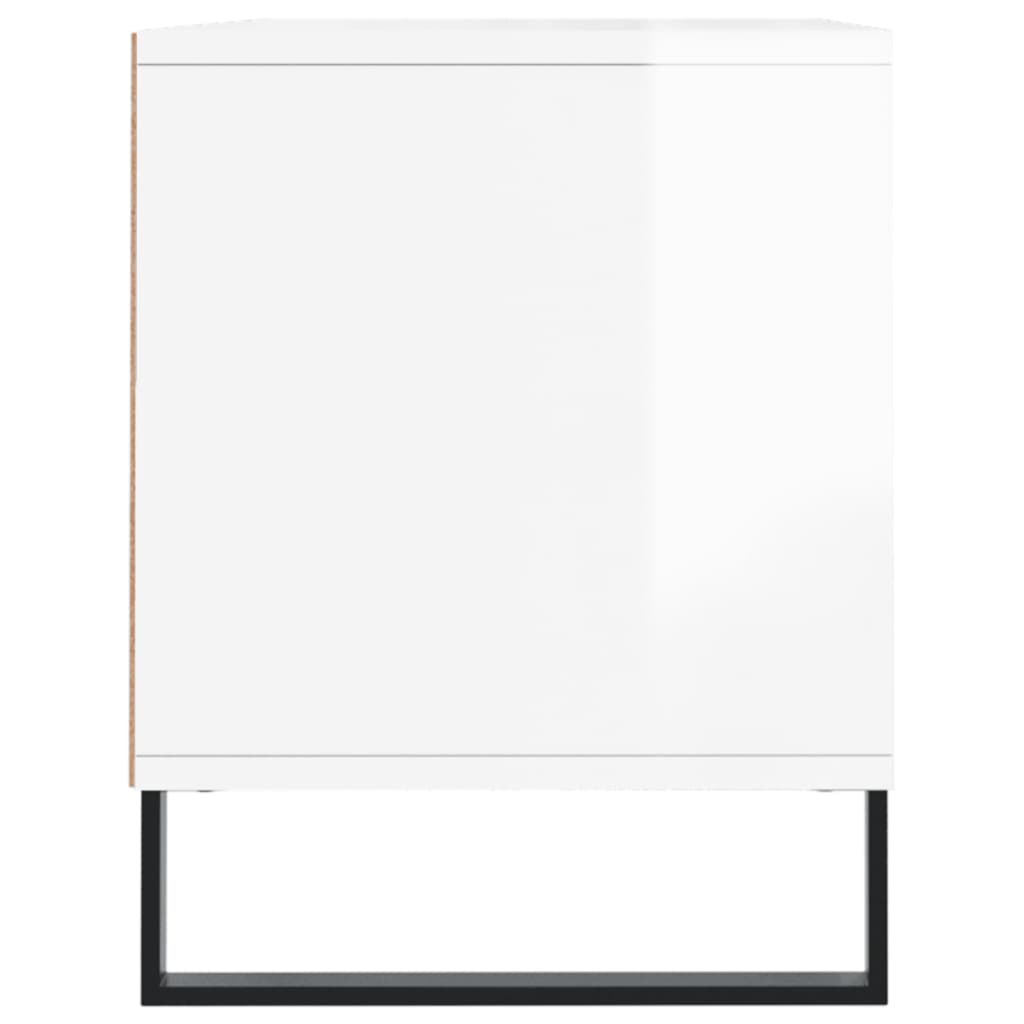 Mobile Porta TV Bianco Lucido 100x34,5x44,5cm Legno Multistrato - homemem39