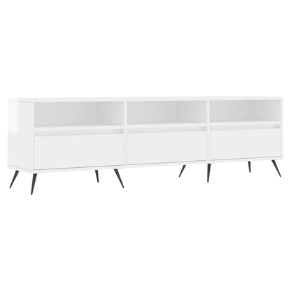 Mobile Porta TV Bianco Lucido 150x30x44,5 cm Legno Multistrato - homemem39