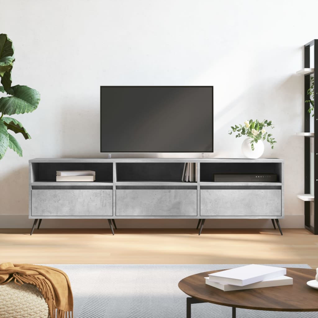 Mobile TV Grigio Cemento 150x30x44,5 cm Legno Multistrato - homemem39