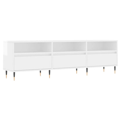 Mobile Porta TV Bianco Lucido 150x30x44,5 cm Legno Multistrato - homemem39