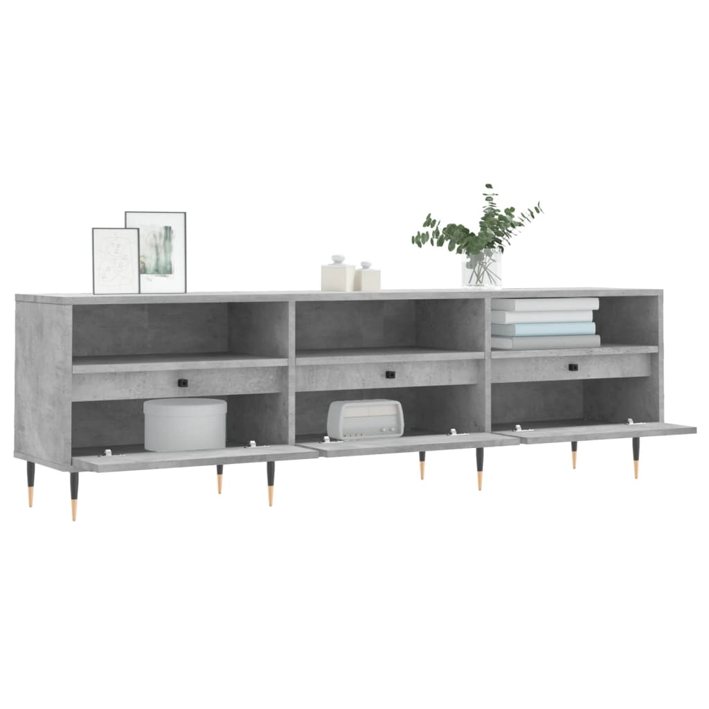 Mobile TV Grigio Cemento 150x30x44,5 cm Legno Multistrato - homemem39