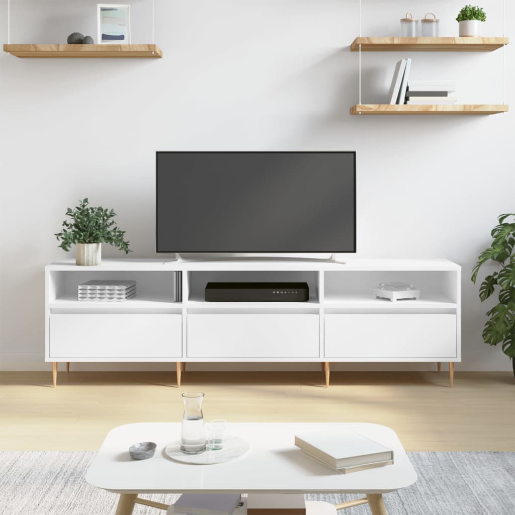 Mobile Porta TV Bianco 150x30x44,5 cm in Legno Multistrato - homemem39