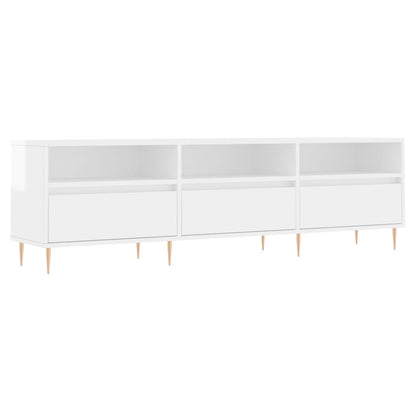 Mobile Porta TV Bianco Lucido 150x30x44,5 cm Legno Multistrato - homemem39