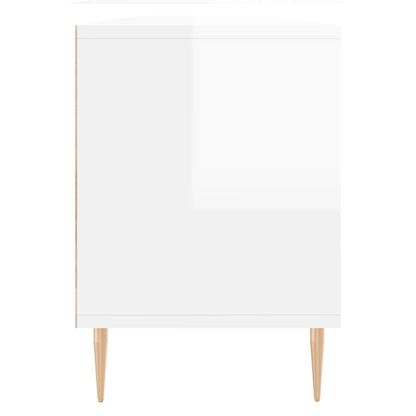 Mobile Porta TV Bianco Lucido 150x30x44,5 cm Legno Multistrato - homemem39