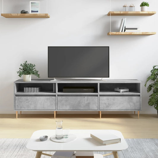 Mobile TV Grigio Cemento 150x30x44,5 cm Legno Multistrato - homemem39