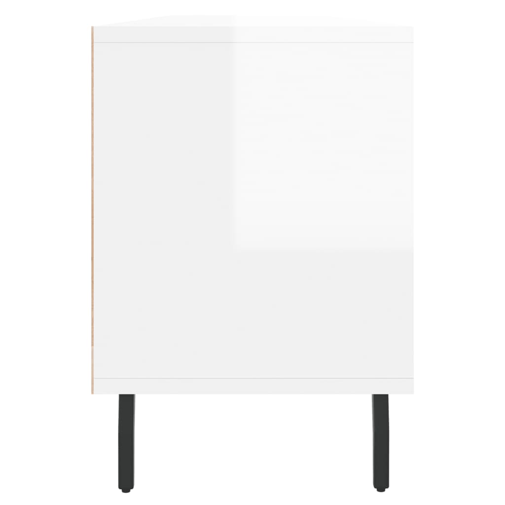 Mobile Porta TV Bianco Lucido 150x30x44,5 cm Legno Multistrato - homemem39