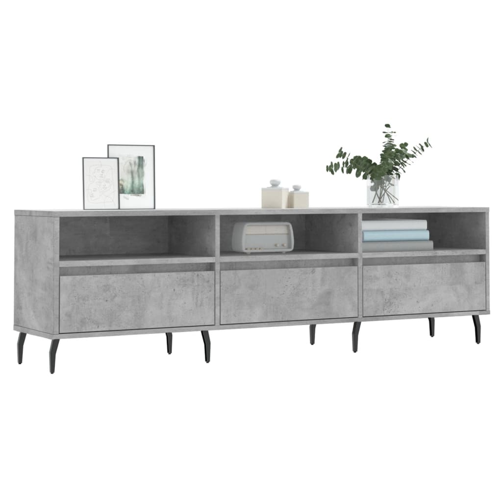 Mobile TV Grigio Cemento 150x30x44,5 cm Legno Multistrato - homemem39